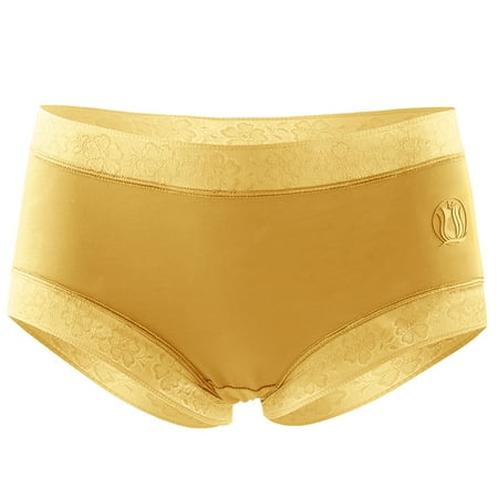 

AnuirheiH Seamless Mid-waist Underpants Comfy Lace Briefs Women Underwear Panties Clearance