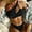 Black, variant on ZZwxWA 2025 New Swimwear Split Bikini One Shoulder Adjustable Size Womens Swimsuits Two Piece Push up Bath Suit