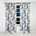 thumbnail image 5 of Designart "Blue Victorian Floral Damask IV" Damask Room Darkening Curtain Single Panel, 5 of 6