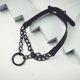 thumbnail image 4 of Gargantilla de cuero PU estilo punk, gótico, emo, con cadena circular, collar ajustable para mujeres y hombres, 4 of 4