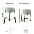thumbnail image 4 of LuXeo Danica 29" Barstool Black Steel Legs with Beige Fabric Upholstered Seat (Set of 2), 4 of 10