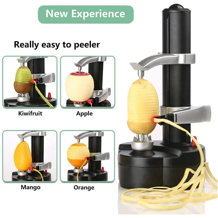 Shanna Electric Potato Peeler Automatic Rotating Fruit & Vegetable Cutter  Apple Pear Skin Peeling Machine,Black 