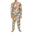 thumbnail image 3 of Sikiie Butterflies2 Mens Pajama Set, Soft Warm Long Sleeve Sleepwear, Cozy Button-Down Pjs for Men-X-Large, 3 of 7