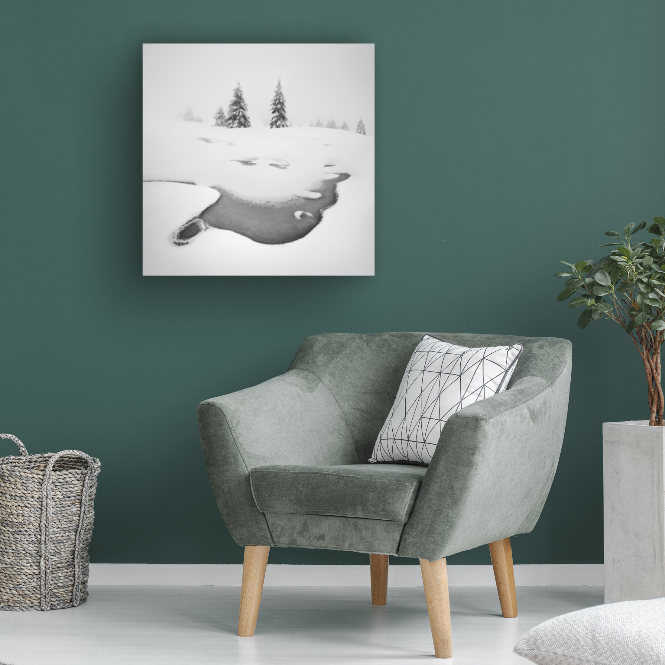 Canvas Wall Art - Daniel Rericha 'Frozen Swamps' Wall Art for Living Room, Bedroom, or Office D?cor by Trademark Fine Art - 24 x 24 Inches