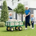thumbnail image 5 of Steel Garden Cart, 900 LBS Capacity Utility Outdoor Wagon, Heavy Duty Mesh Garden Wagon Cart with Removable Sides and 10" Tires for Yard, Lawn, Garden, 5 of 7