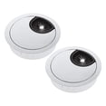 thumbnail image 2 of Guardoinrt 2Pcs 60mm Desk Table Grommet Cable Port Wire Hole Cover Efficient Cable Management Silver 1Set, 2 of 6