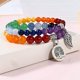 thumbnail image 3 of Pulsera de piedras naturales - Pulsera de cuentas naturales para mujer - Juego de dos pulseras con accesorios de árbol de la vida y hojas, E, 3 of 5