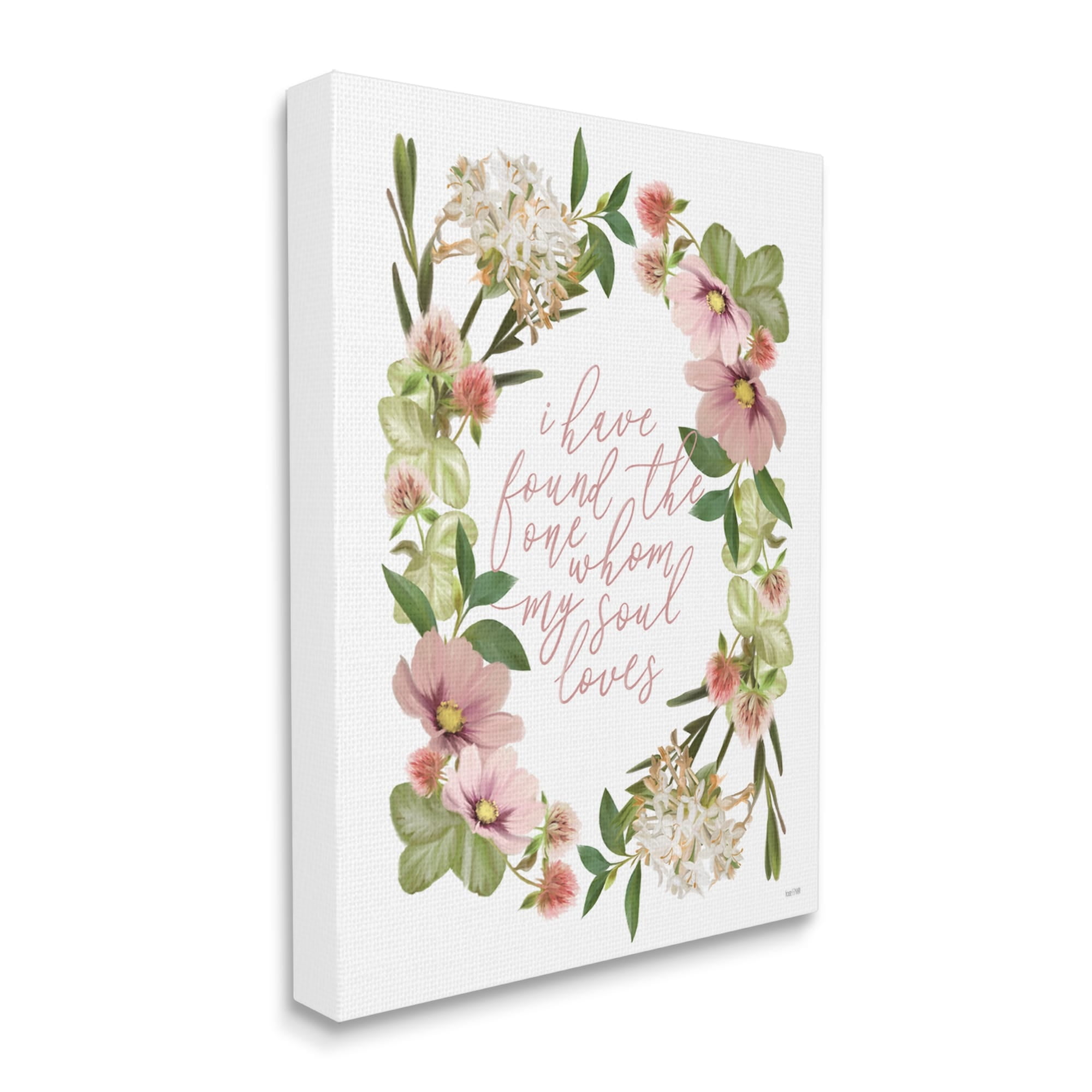 Stupell Industries One Whom My Soul Loves Quote Pink Spring Florals, 16 x 20, Design by House Fenway