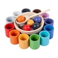 thumbnail image 1 of SGACAI Bolas de madera arcoíris en tazas, juguetes educativos para la motricidad fina ρη ◆е й☆ λψ ρ[, 1 of 1