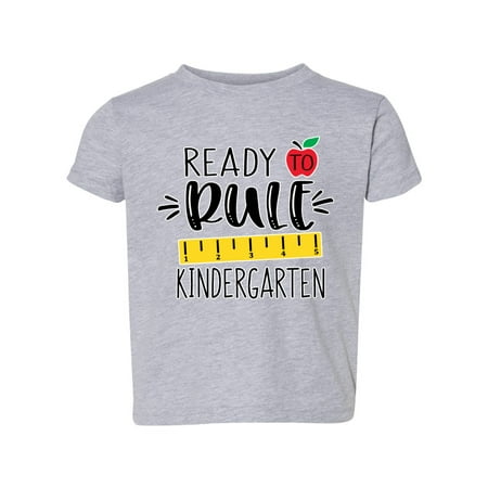 

Wild Bobby Ready To Rule Kindergarten Pop Culture Toddler Crew Graphic Tee Heather Grey 4T