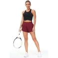 thumbnail image 4 of Womens High Waisted Running Shorts Quick Dry Athletic Workout Shorts With Mesh Liner Zipper Pockets Loose Fit, 4 of 5