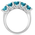 thumbnail image 3 of 2Ct Blue Diamond Five Stone U Prong Wedding Ring in Gold Lab Grown, 3 of 5