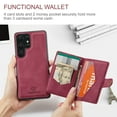 thumbnail image 2 of Allytech 2 in 1 Detachable Wallet Case for Samsung Galaxy S24 Ultra, [Support Wireless Charging] [4 Card Slots & 2 Cash Pocket], Retro PU Leather Magnetic Closure Shockproof Anti-Drop Slim Case, Red, 2 of 8