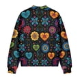 thumbnail image 5 of Xoenoiee Women's Bomber Jacket Casual Lightweight Coat Cropped Zip Up Jacket Fall Varsity Jackets Winter Outwear with Pockets, Boho Mandala Flower, Small, 5 of 7