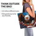 thumbnail image 2 of Balery Cartoon Bald Eagle USA Bolsa Tote Estilo Estético con Cremalleras, Bolsa de Hombro, Bolsa de Compras Grande y Plegable, 2 of 8