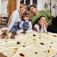 thumbnail image 3 of Tortilla Burritos Wrap Blanket, 300 GSM Double Sided Funny Realistic Food Blanket, Novelty Tortilla Giant Super Soft Taco Flannel Throw Blankets as, 80 inch Beige, 3 of 6