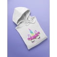 thumbnail image 3 of Unicorn With Beautiful Headband Hoodie Women -Image by Shutterstock, Female x-Large, 3 of 4