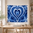 thumbnail image 5 of Tie Dye Heart on Textured Blue Background, Serene Boho for Bohemian Home Decor Lovers, Decorative Wall Art, Valentine's Day Gift, Tapestry Wall Hanging for Bedroom and Living Room, 5 of 7