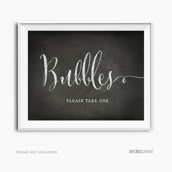 Bubbles - Please Take One Vintage Chalkboard Wedding Party Signs