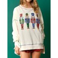 thumbnail image 4 of Sudadera con estampado de Cascanueces Y2k para mujer, suéter navideño con lentejuelas, camisa de Cascanueces, jersey de manga larga con cuello redondo, 4 of 5