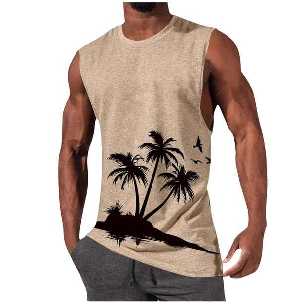 Hombres Casual Moda Impresión Suéter Cuello Redondo Deportes Tanque sin Mangas para Al Aire Libre Casual Diario