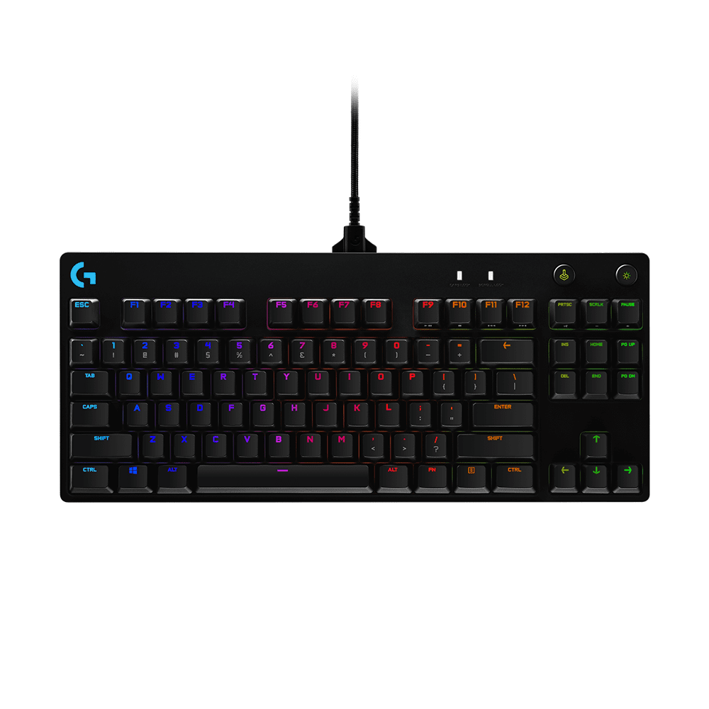 Logitech G PRO Mechanical Gaming Keyboard, Ultra Portable Ten Keyless Design, Detachable Micro USB Cable, 16.8 Million Color LIGHTSYNC RGB Backlit Keys
