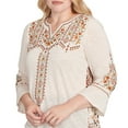 thumbnail image 4 of Alfred Dunner Womens Petite Geometric Floral Embroidery Printed Top, 4 of 4