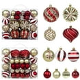 thumbnail image 4 of Mecorevxz 48Pcs 4/6/8cm Christmas Ornaments Set, Painted Irregular Metallic Plastic Christmas Hanging Balls Pendants Suitable for Xmas Tree Decor,Christmas Gifts(D), 4 of 8