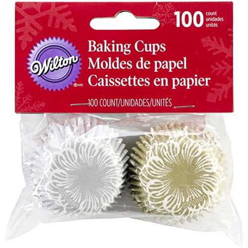 Wilton 415-2625 Christmas Sparkle and Cheer Cupcake Combo Baking Cups and Picks