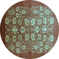 thumbnail image 1 of Ahgly Company Indoor Round Oriental Light Blue Industrial Area Rugs, 6' Round, 1 of 4