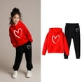 thumbnail image 4 of Kids Boys Girls Active Sweatsuit,2 Piece Long Sleeve Red Pullover Hoodie Sweatshirt Leggings Pants Fall Clothes Girl Sets 5-6 Years Cute&nbsp;Boys Girls&nbsp;Clothing, 4 of 7