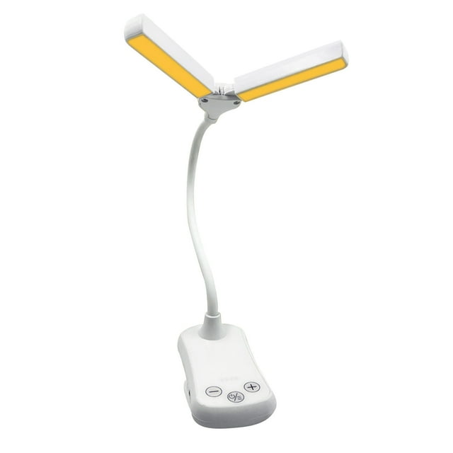 TIMIFIS Reading Lamp Double Head Charging Small Book Light, Three Button Music Score Light, Eye Protection Clip, Book Light, Reading Light Night Lights
