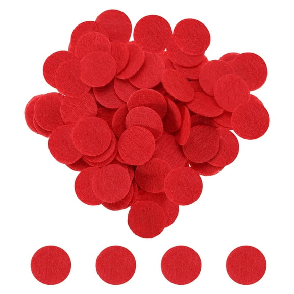 Uxcell 500pcs Round Felt Circles, 20mm 3/8 Pre Cut Felt Craft Pads Non-Woven Mini Felt Fabric Circles for DIY Projects, Red