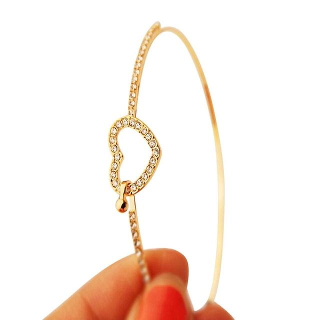 Brazalete tipo brazalete HUOGUO, estilo moderno, con diamantes de imitación dorados