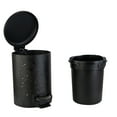 thumbnail image 4 of ELLE Paris Speckled Design 3 Liter Step Pedal Metal Bathroom Garbage Can with Lid, Black, 4 of 7