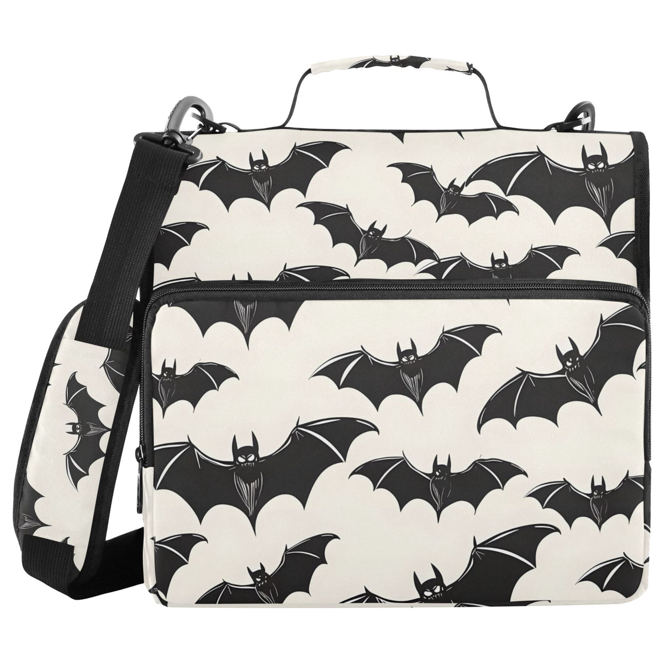 ALAZA Zipper Binder Bats Halloween 3 Ring Trapper Keeper File Folder Organizer Bag