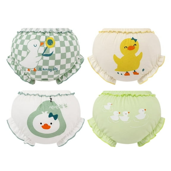 BIIOVENR 4Pcs Toddlers Diaper Covers Bloomers Underwear for Baby Girls and Boys Cotton Triangle Baby Shorts