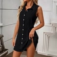 thumbnail image 5 of Admvng Women's Shirt Dress Button-Down Collar Casual Summer Dress, 5 of 6