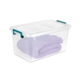 thumbnail image 2 of Sterilite 12.75 Gallon Modular Plastic Latch Storage Box, Teal and Clear, 6 Count, 2 of 7