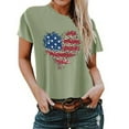 thumbnail image 1 of Birdeem T-Shirt pour Femmes d'Été Décontracté Ample Imprimé Fête de l'Indépendance à Col Rond à Manches Courtes, 1 of 1