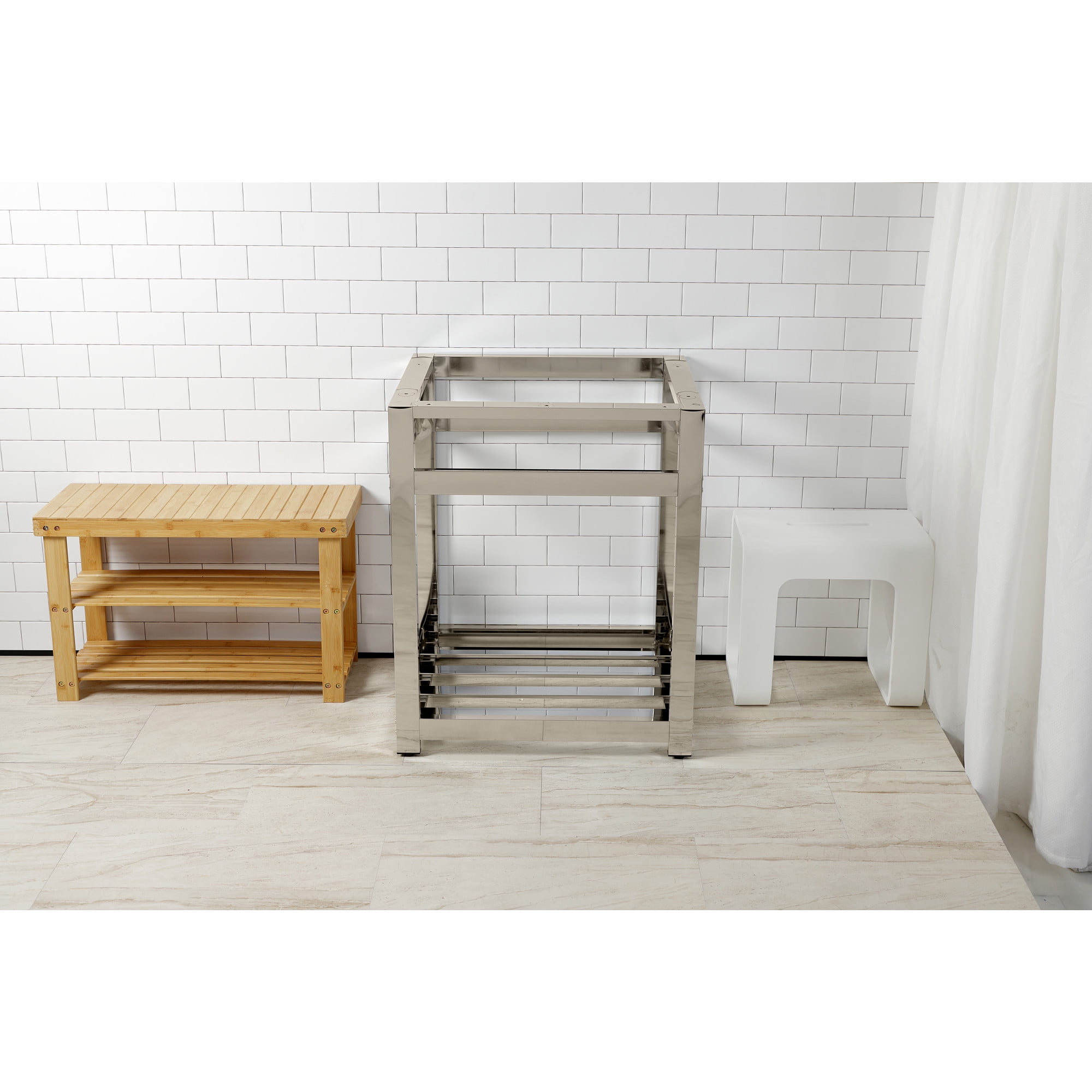 Kingston Brass VSP2522A6 Steel Console Sink Base, Polished Nickel