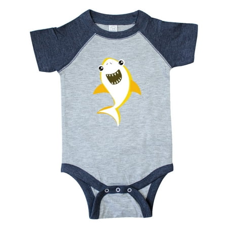 

Inktastic Cute Shark Little Shark Yellow Shark Gift Baby Boy or Baby Girl Bodysuit