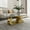 Gold+White, variant on Modern Luxury Coffee Table Faux Marble Top with Abstract Gold Metal Base Minimalist Living Room Centerpiece for Apartments & Condos