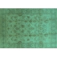 thumbnail image 1 of Ahgly Company Machine Washable Indoor Rectangle Oriental Turquoise Blue Traditional Area Rugs, 8' x 12', 1 of 4