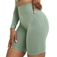 thumbnail image 2 of BYHONG Women Seamless High Waist Shorts Biker Shorts Yoga Workout Short Pants Women Yoga Shorts Mint Green XL, 2 of 7