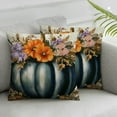 thumbnail image 3 of Heduofu Navy Blue Pumpkin Fall Throw Pillow Covers Set of 2 Orange Floral Outdoor Farmhouse Autumn Thanksgiving Decorations Decorative Throw Pillows Cases for Home Living Room Porch Decor 18x18in, 3 of 7