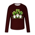 thumbnail image 4 of ZRGHAOYLQ Plus Size St. Patrick's Day Shirts Mens Big Tall Long Sleeve Crewneck T-shirt Cute Shamrock Gnomies Graphic Shirt Plus Size Lightweight Workout Shirts, 4 of 5