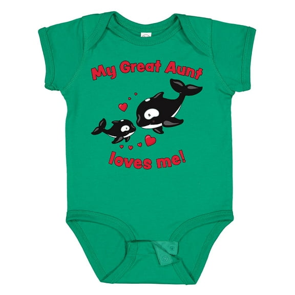 Inktastic My Great Aunt Loves Me Orca Family Boys or Girls Baby Bodysuit