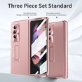 thumbnail image 3 of for Samsung Galaxy Z Fold 3 Rugged Case, Plating PC Luxury All-Inclusive Magnetic Hinge Protection for Galaxy Z Fold 3 Case with Built-in Screen Protector & Hidden Kickstand, Rosegold, 3 of 7
