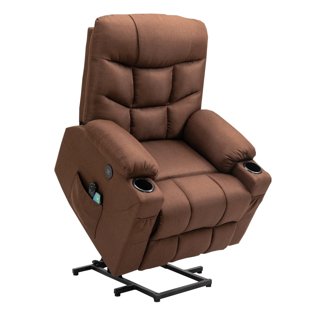 Homegear Fabric Power Lift Electric Recliner Chair with Massage and